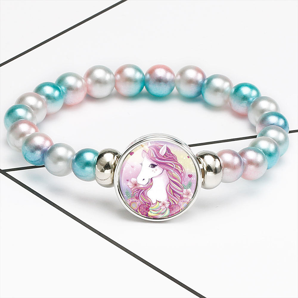 Bracelet Licorne Élastique - Perle Fantaisie - Licorne