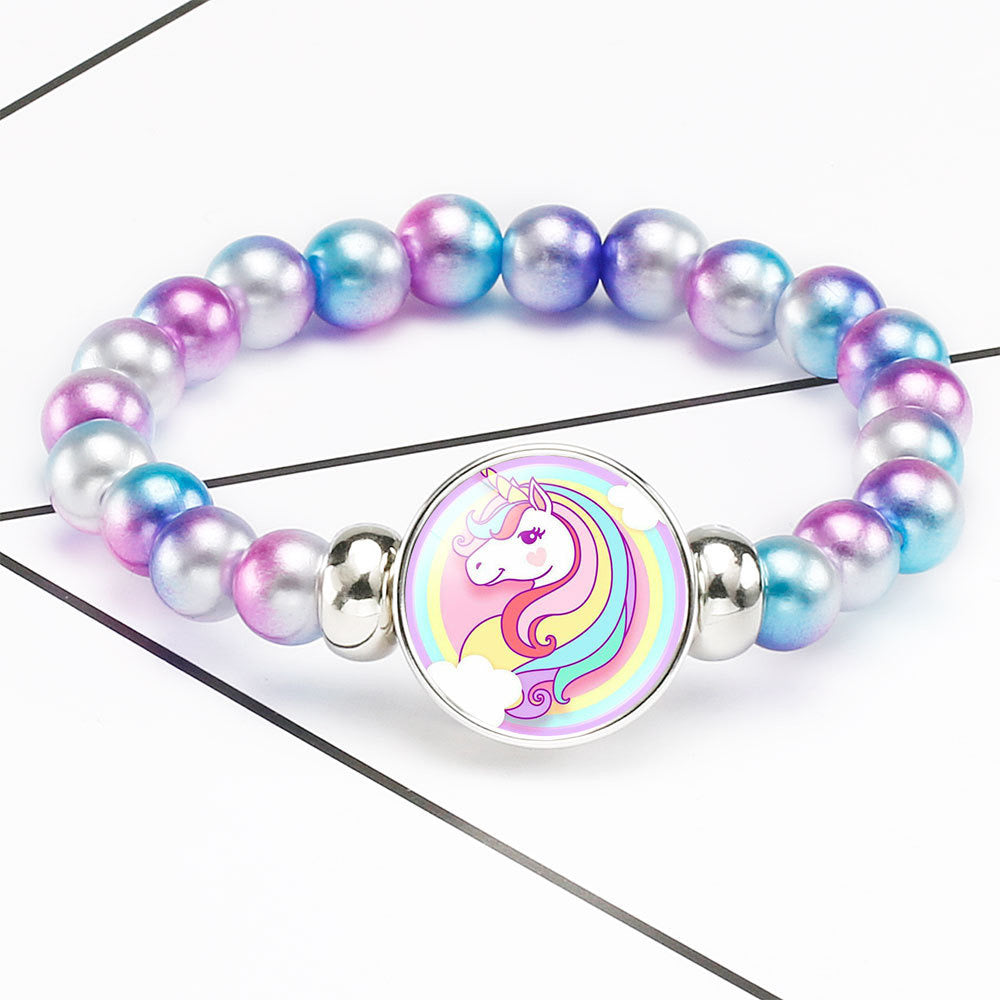 Bracelet Licorne Élastique - Perle Fantaisie - Licorne