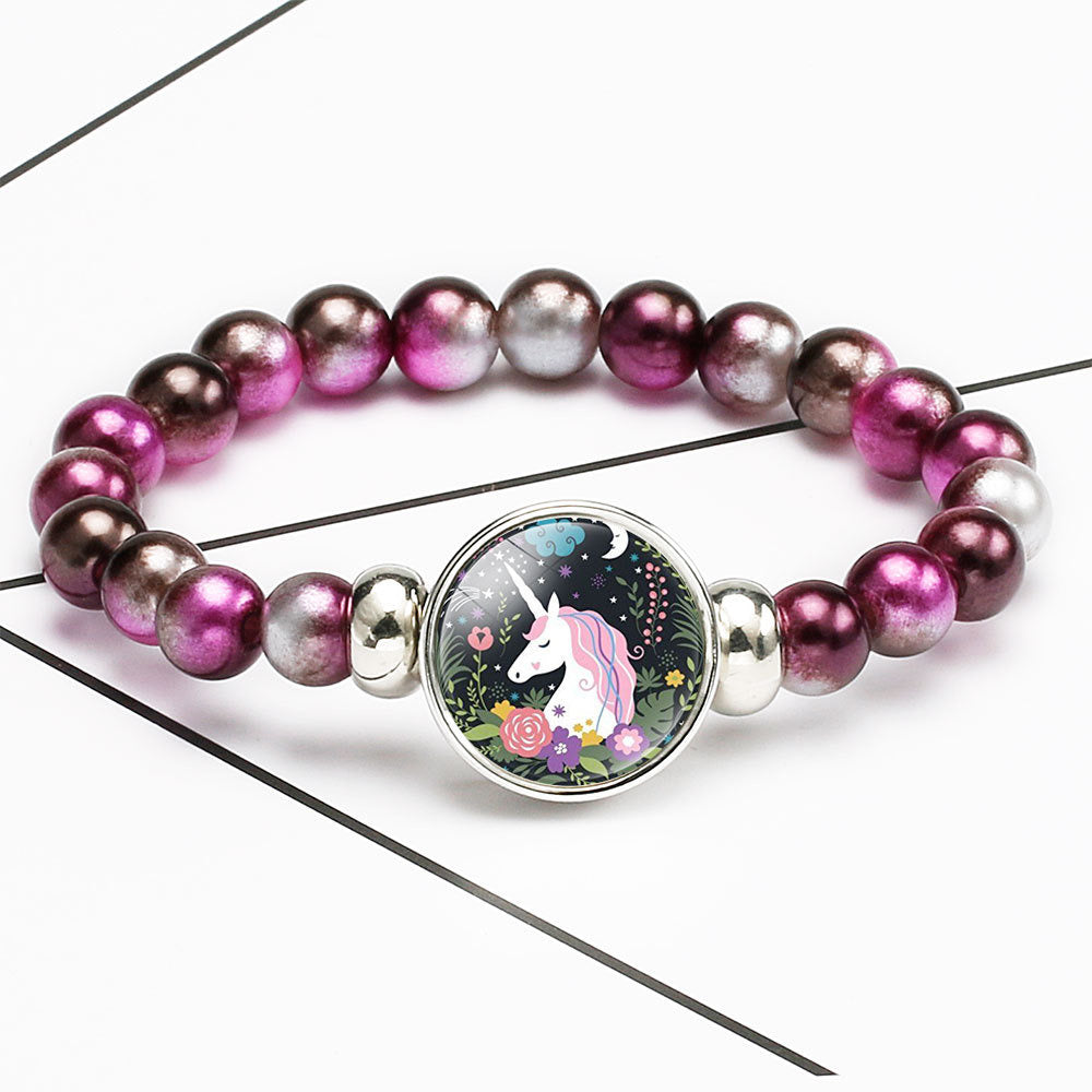 Bracelet Licorne Élastique - Perle Fantaisie - Licorne