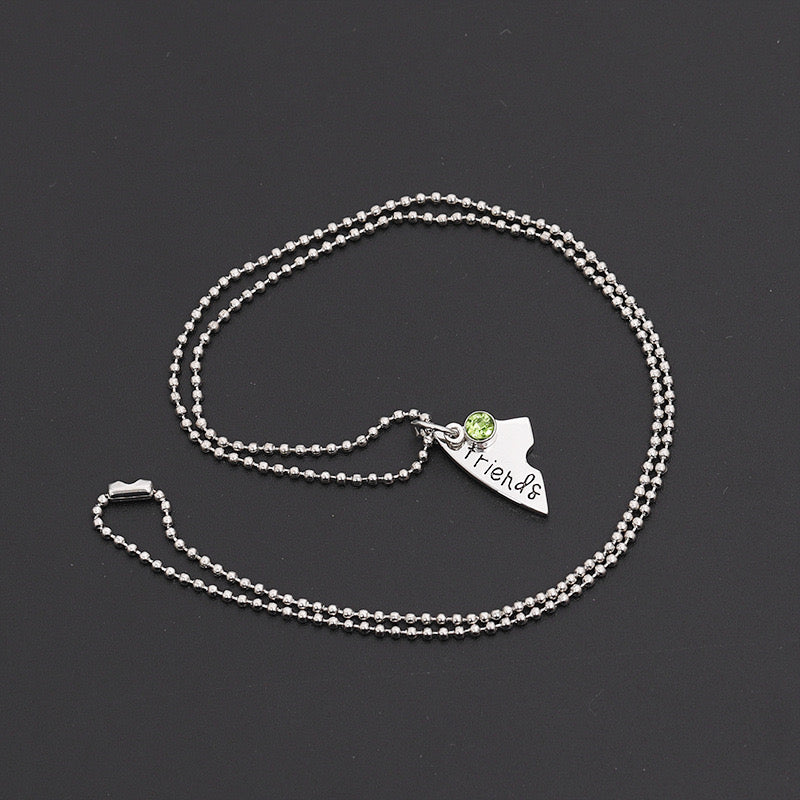 Lot de 4 Colliers D'amitié - Coeur - BFF - Best Friends Forever - Fantaisie - Pendentif et Chaine Argenté - Strass - Amitié