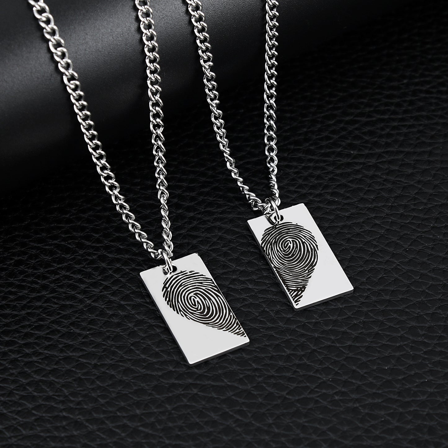 Lot de 2 Colliers D'amitié - Coeur Empreinte de Doigts - BFF - Best Friends Forever - Amoureux Couple Amitié - Acier Inoxydable