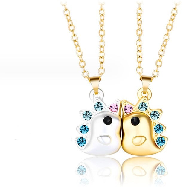 Set of 2 Magnetic Unicorn Friendship Necklaces - BFF Best Friends Forever - Fantasy - Gold or Silver Pendant