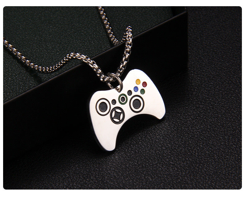Collier Pendentif Manette de Jeu Video - Fantaisie - Humour - Game Gamer - Console de Jeu - Acier Inoxydable