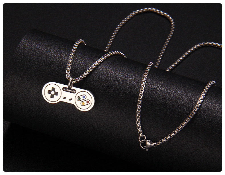 Collier Pendentif Manette de Jeu Video - Fantaisie - Humour - Game Gamer - Console de Jeu - Acier Inoxydable