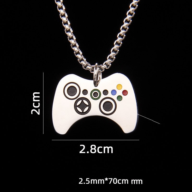 Collier Pendentif Manette de Jeu Video - Fantaisie - Humour - Game Gamer - Console de Jeu - Acier Inoxydable