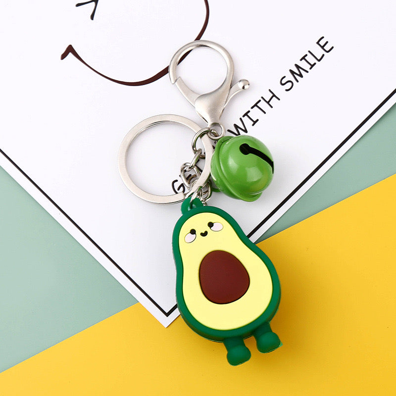 Porte Clés - Pop Corn Hamburger Frites Avocat - Silicone - Pendentif Sac Kawaii Mignon Fun