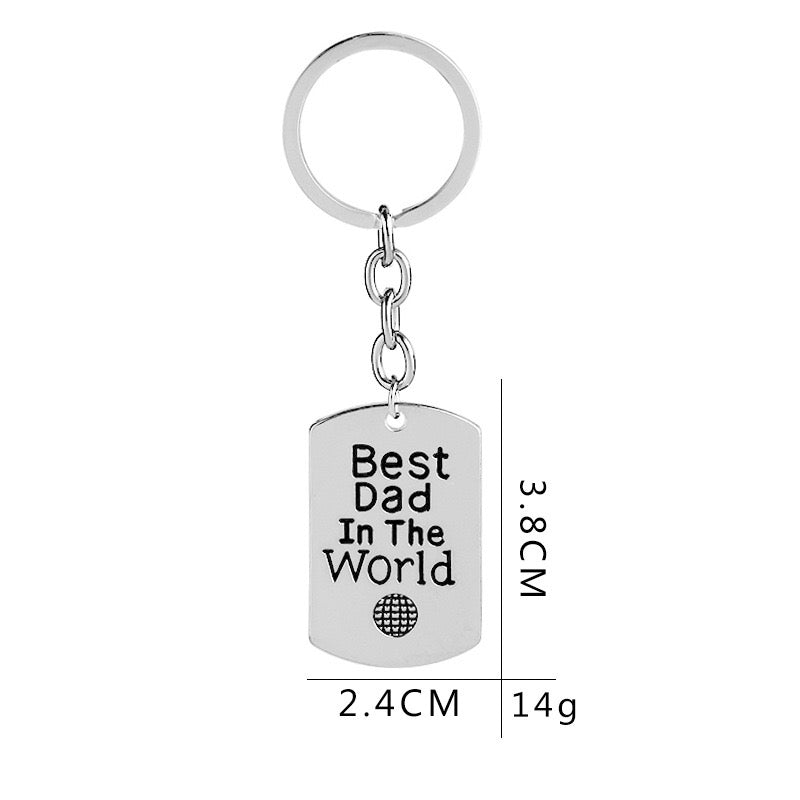 Porte Clés - Message Meilleur Papa DAD du Monde - Fête père - Annonce grossesse - Pendentif Sac