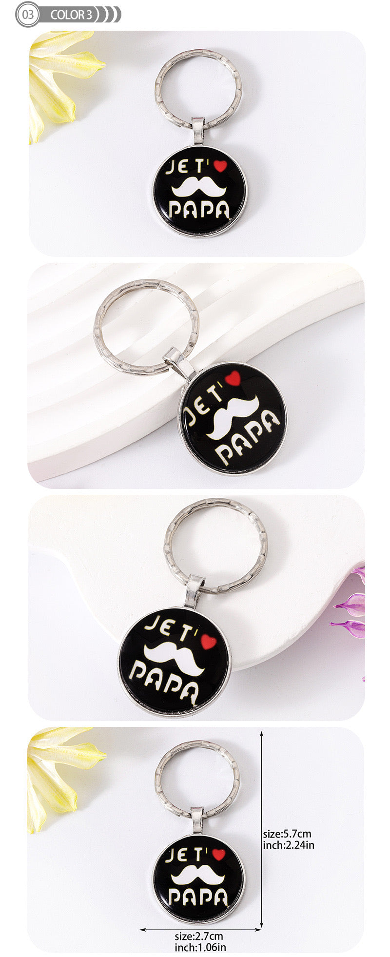 Porte Clés - Message Je t'aime Papa - Fête père - Annonce grossesse - Pendentif Sac