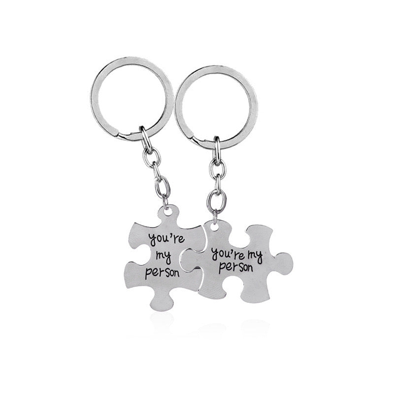 Porte Clés - Puzzle - You're my Person - Séparé en deux à partager - Amoureux Couple Amitié - BFF - Best Friends Forever