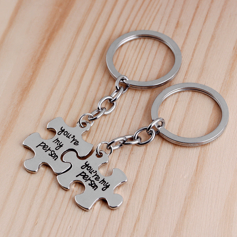 Porte Clés - Puzzle - You're my Person - Séparé en deux à partager - Amoureux Couple Amitié - BFF - Best Friends Forever
