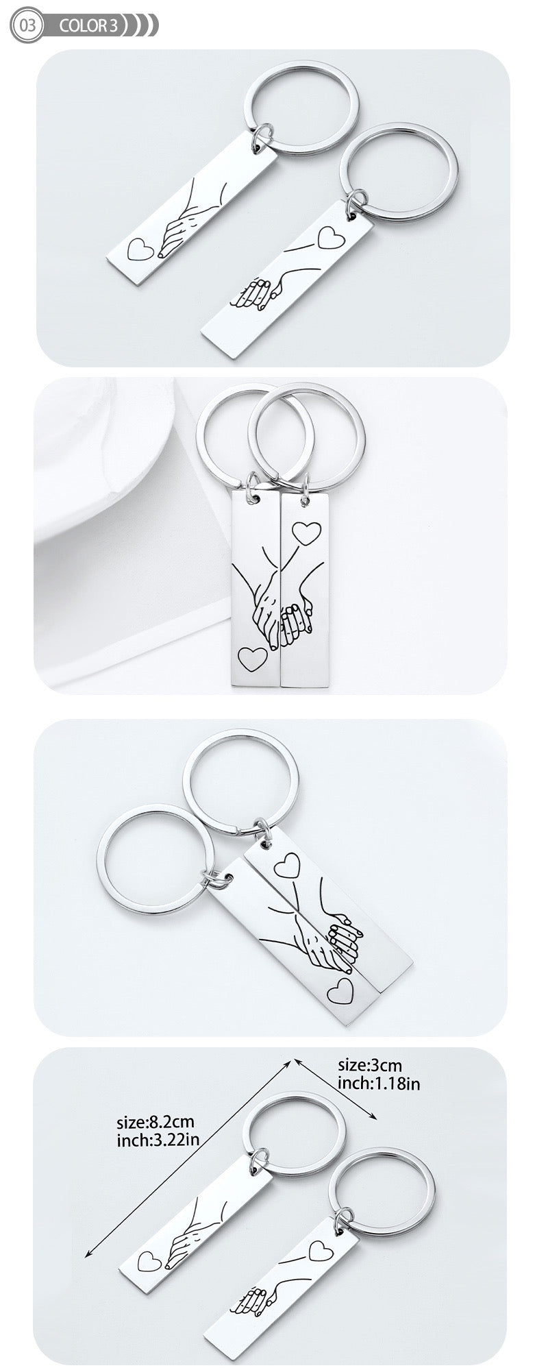 Porte Clés - Séparé en deux à partager - Acier Inoxydable - Message - Parents Maman Papa | Amoureux - Meilleurs Amis - Pendentif Sac - Best Friends