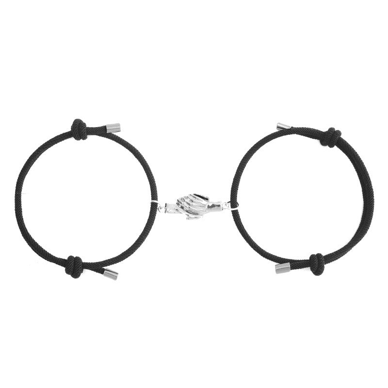 Lot de 2 Bracelets D'amitié Cordon Réglable - Mains Aimantés - BFF - Best Friends Forever - Amoureux - Couple Amitié