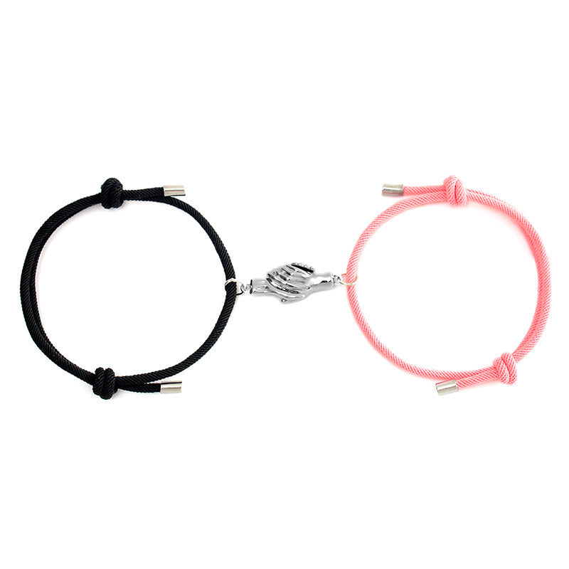 Lot de 2 Bracelets D'amitié Cordon Réglable - Mains Aimantés - BFF - Best Friends Forever - Amoureux - Couple Amitié