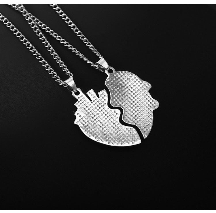Lot de 2 Colliers D'amitié - Hamburger Frites à Partager - BFF - Best Friends Forever - Amoureux Meilleurs Amis Couple Amitié