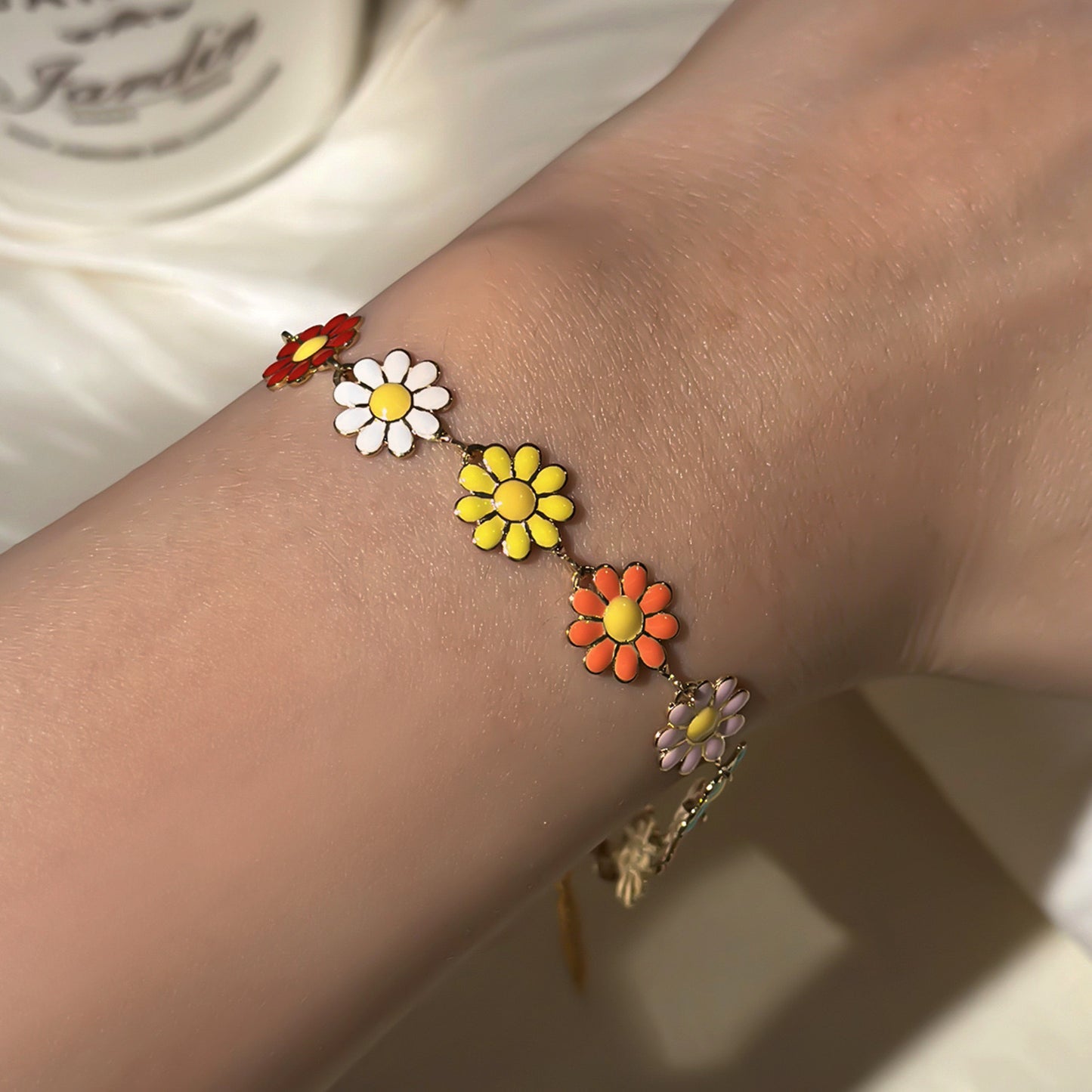 Bracelets Adultes Fleurs Marguerites - Mignon - Alliage Plaqué Or