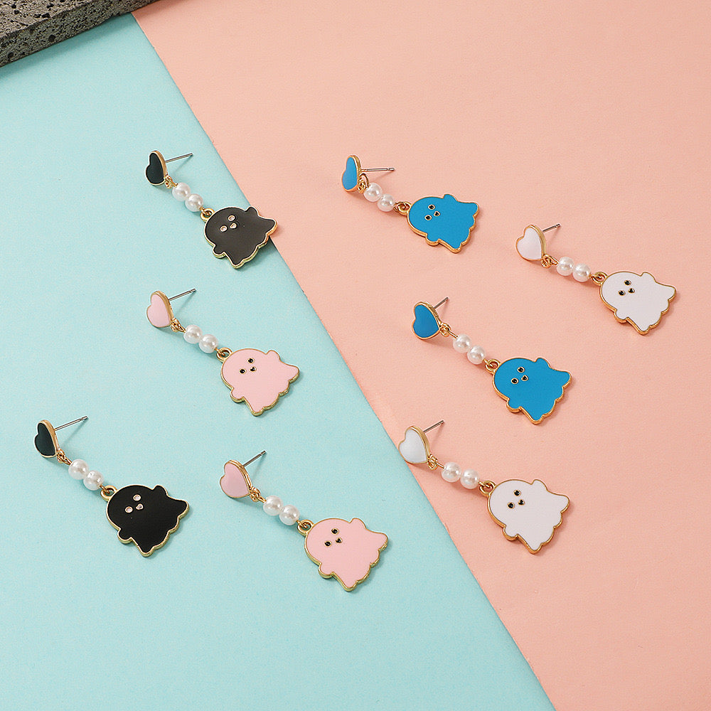 Boucles Oreilles - Pendant perles Petit Fantôme