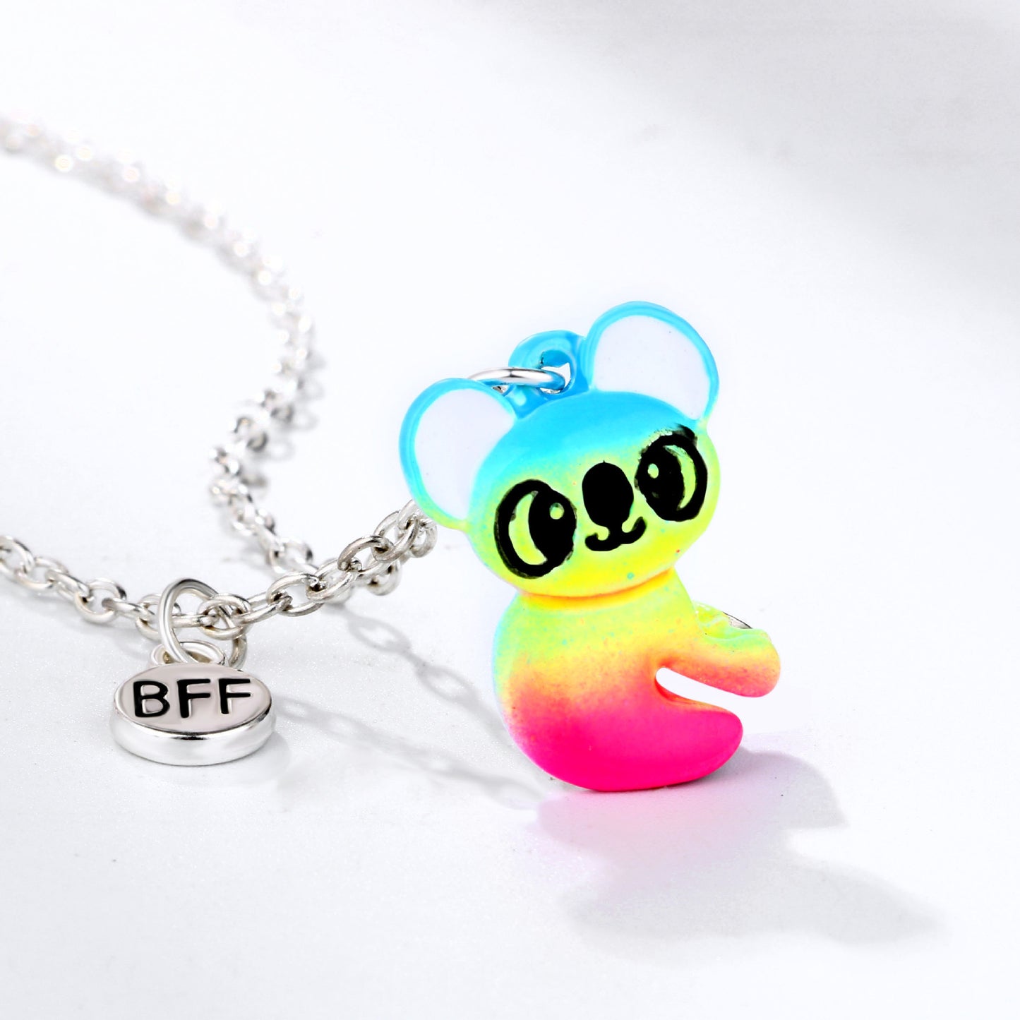 CHILD - Set of 2 Cute Candy Color Koala Friendship Necklaces - BFF Best Friends Forever - Fantasy - Magnetic Pendant