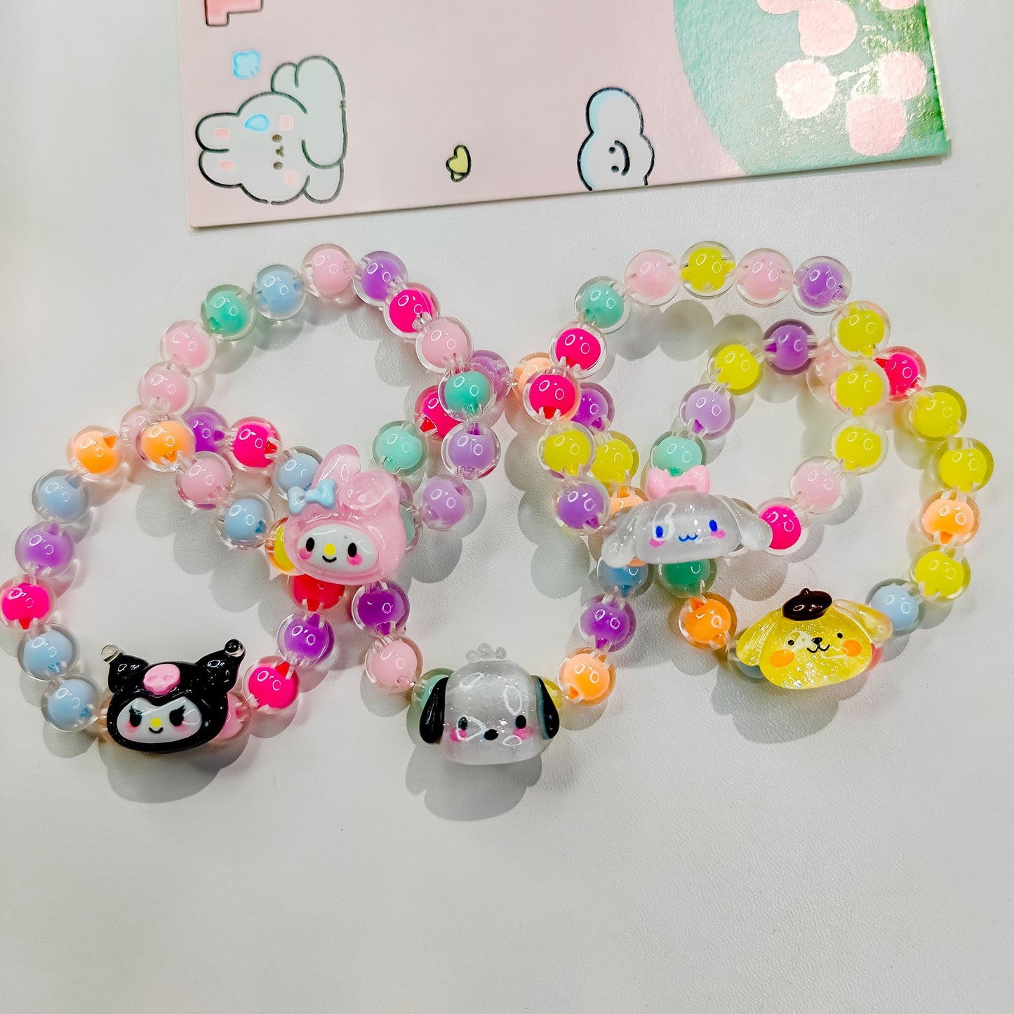 Bracelet Perle Élastique - Perle Fantaisie - Animaux Mignon Petite Fille