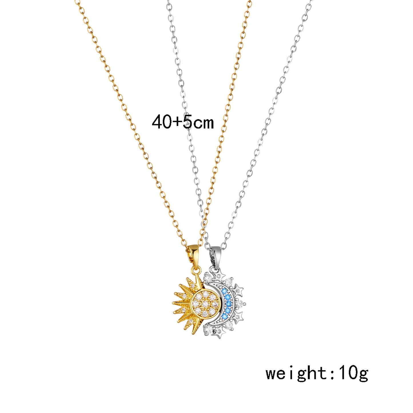 CHILDREN - Set of 2 Friendship Necklace Chains - BFF Best Friends Forever - Fancy - Magnetic Pendant