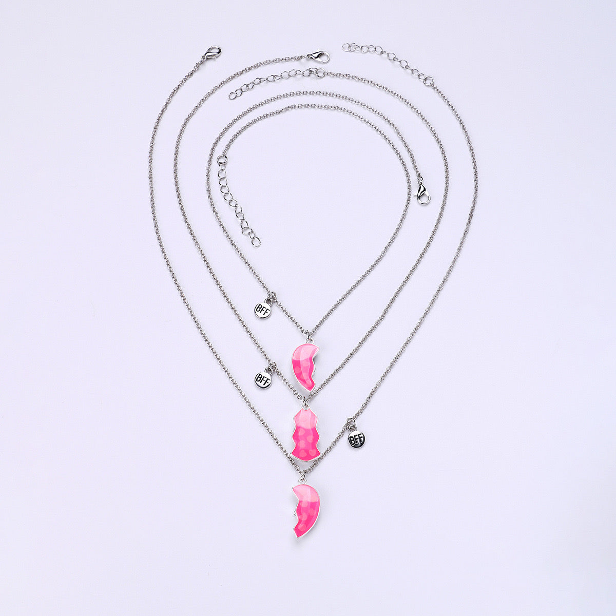 Lot de 3 Colliers D'amitié Aimantés - Coeur Licorne Paillettes - BFF - Best Friends Forever - Amitié - Pendentif Aimanté - Mignon