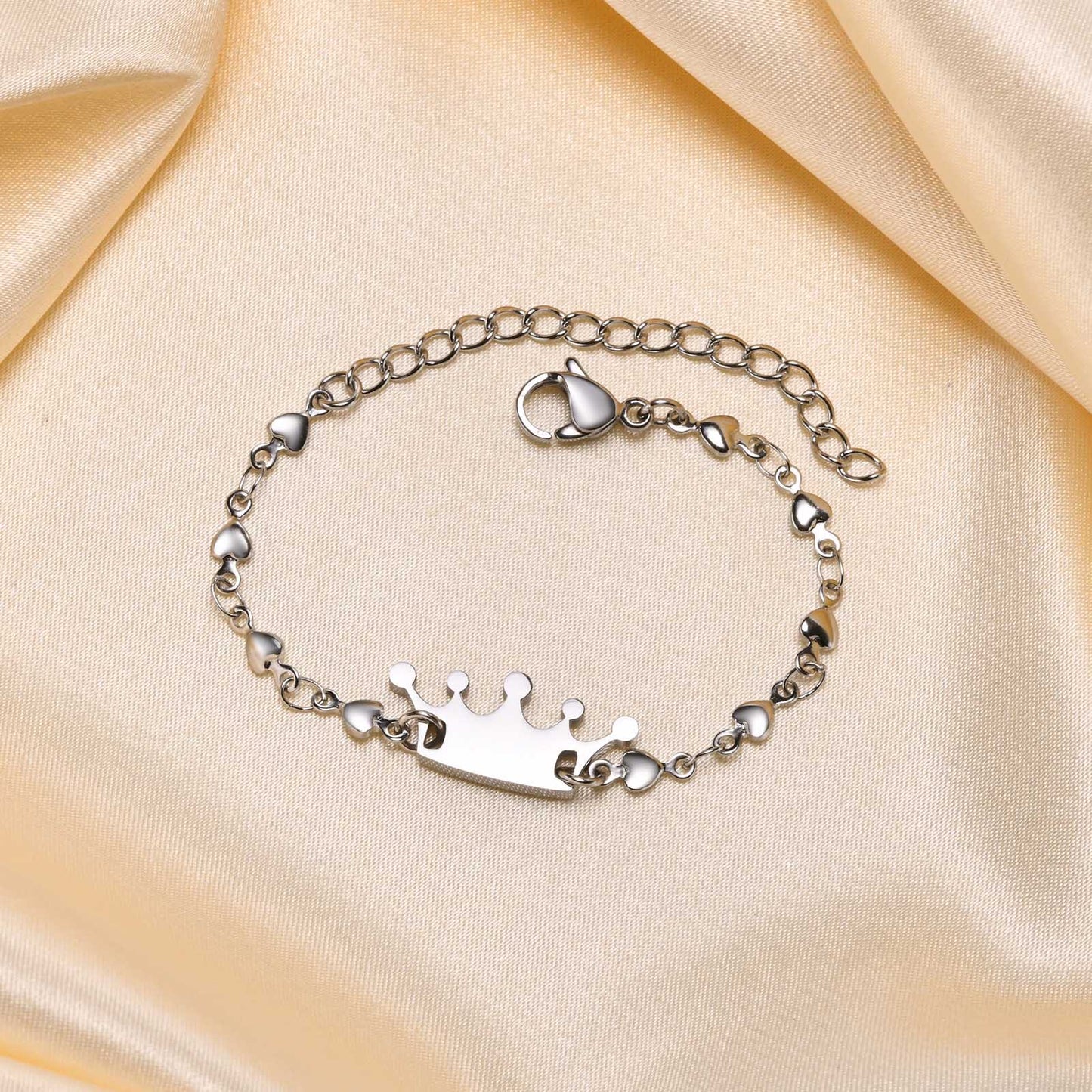 Bracelet Couronne pour Bébé ou Enfants - Acier Inoxydable - Prince Princesse - Mignon