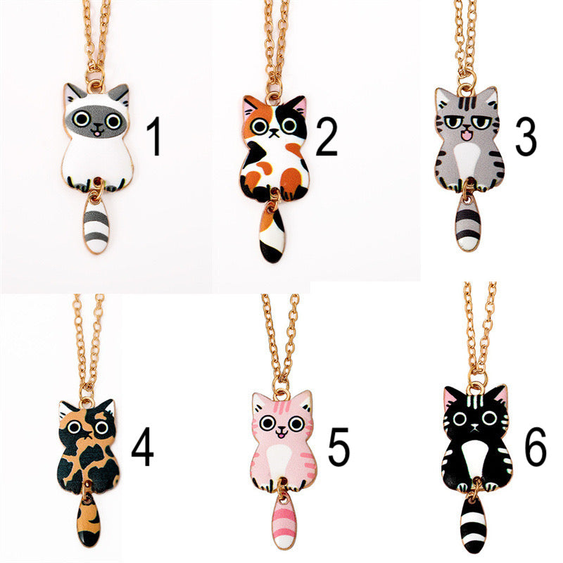 Collier Chat Chaton - Fantaisie - Amoureux des Chats - Mignon Doré Alliage