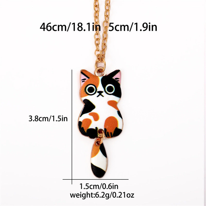 Collier Chat Chaton - Fantaisie - Amoureux des Chats - Mignon Doré Alliage
