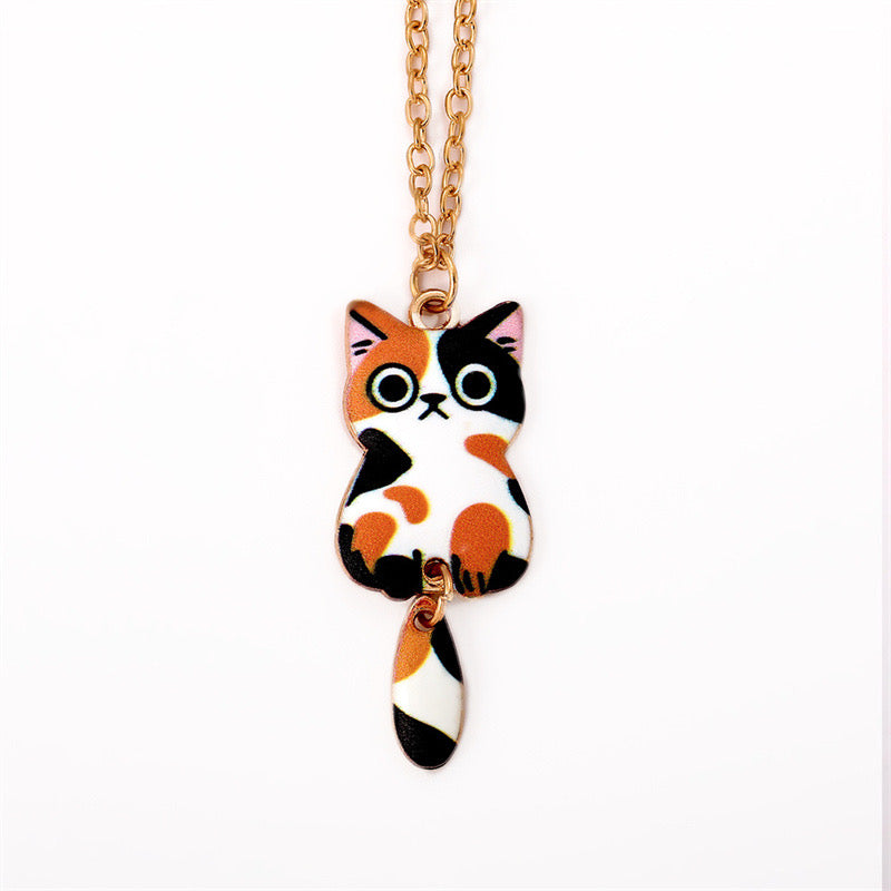 Collier Chat Chaton - Fantaisie - Amoureux des Chats - Mignon Doré Alliage