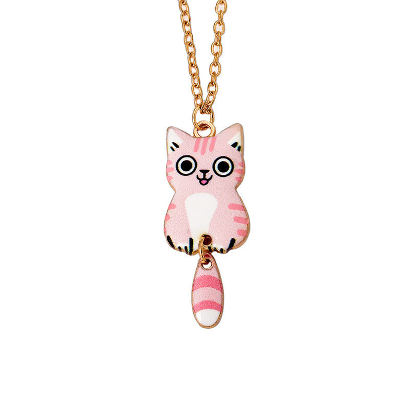 Collier Chat Chaton - Fantaisie - Amoureux des Chats - Mignon Doré Alliage