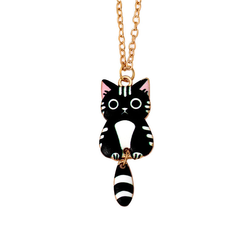 Collier Chat Chaton - Fantaisie - Amoureux des Chats - Mignon Doré Alliage