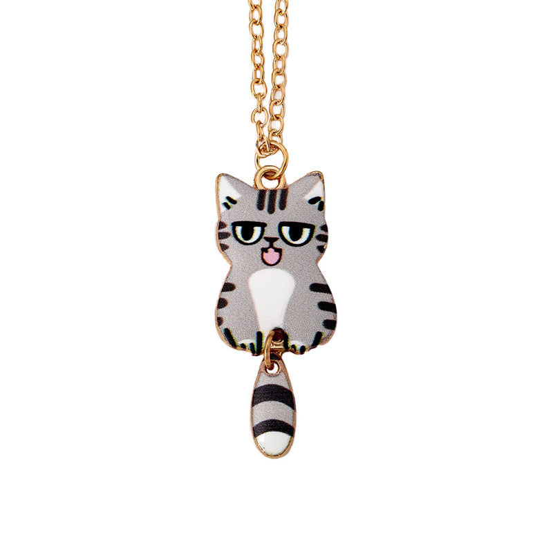 Collier Chat Chaton - Fantaisie - Amoureux des Chats - Mignon Doré Alliage