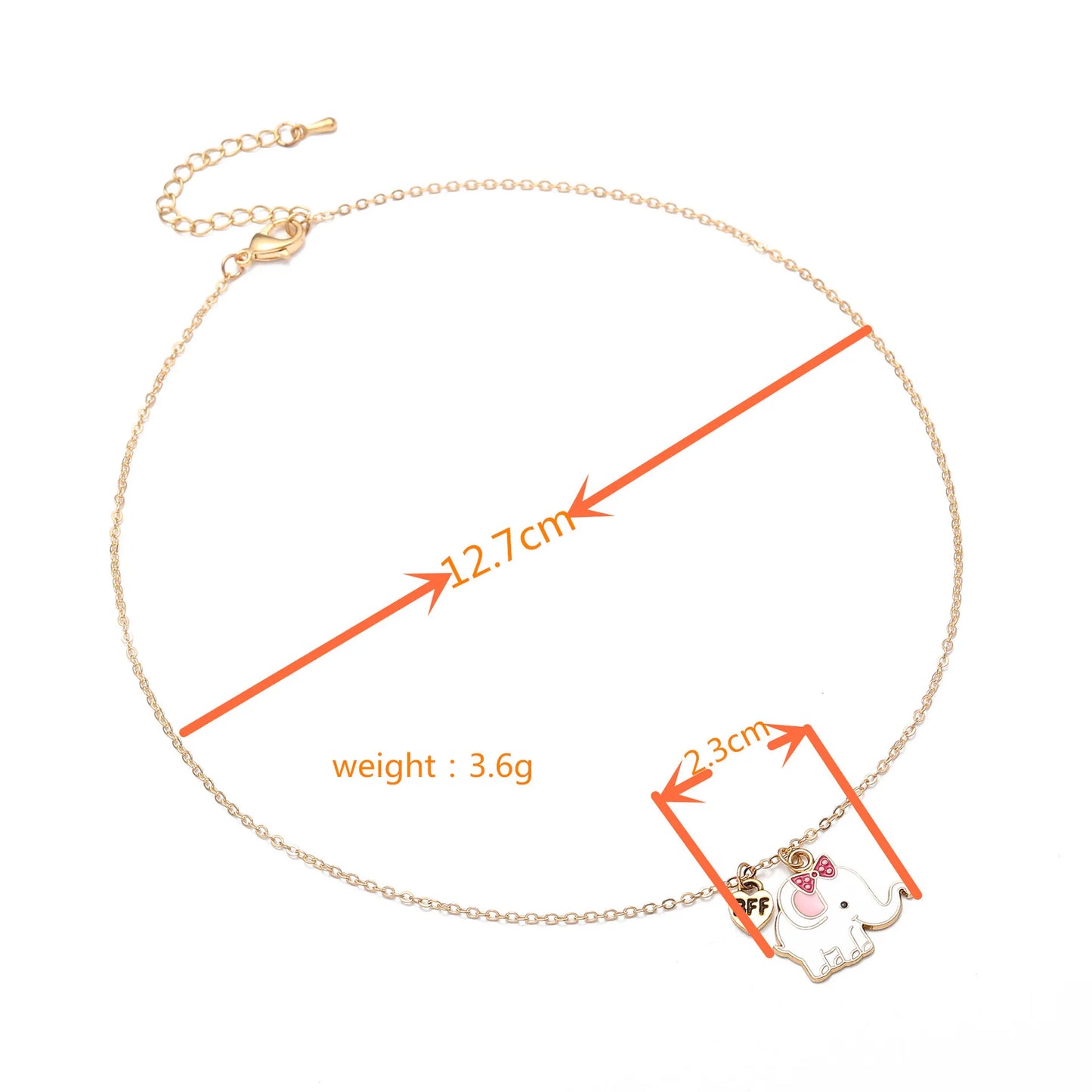 Lot de 3 Colliers D'amitié - Éléphants - BFF - Best Friends Forever - Fantaisie - Pendentif Rose Bleu Blanc - Doré - Amitié