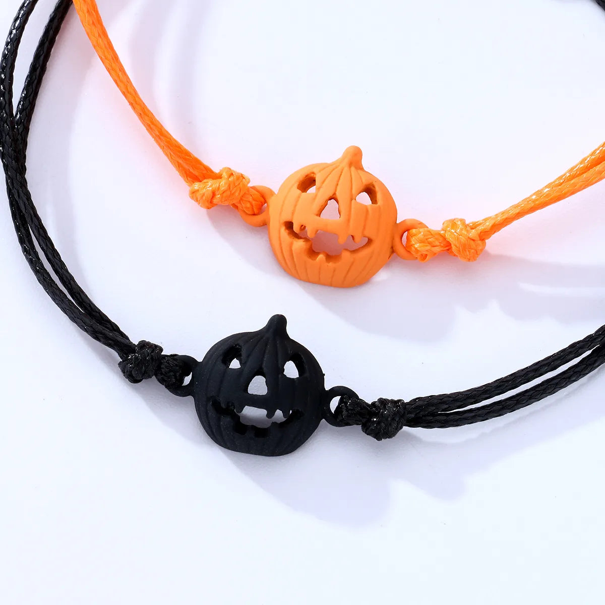 Lot de 2 Bracelets D'amitié Cordon Réglable avec Carte - Citrouille Effrayante - BFF - Best Friends Forever - Fantaisie - Halloween