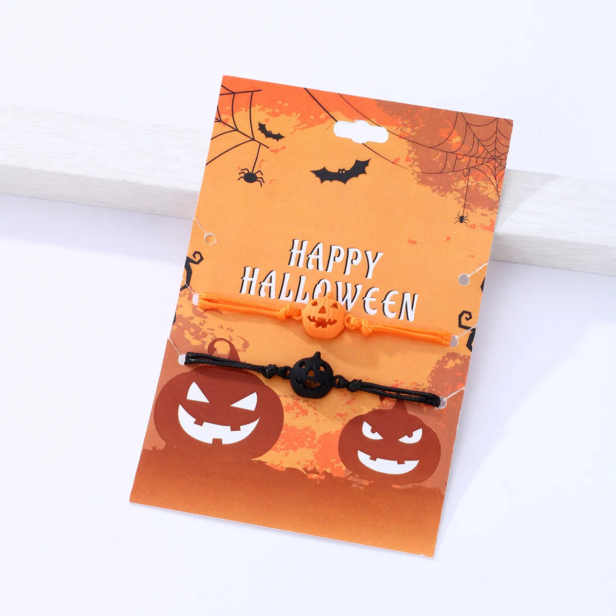 Lot de 2 Bracelets D'amitié Cordon Réglable avec Carte - Citrouille Effrayante - BFF - Best Friends Forever - Fantaisie - Halloween