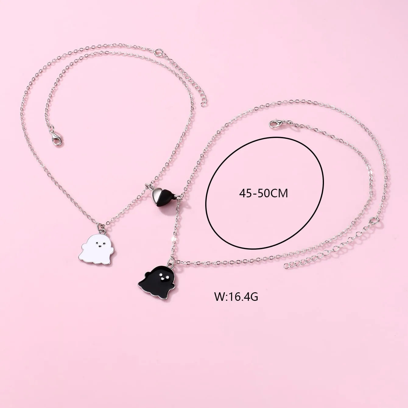 Neuartige Halskette – süßer Geister-Unisex-Anhänger – Legierung