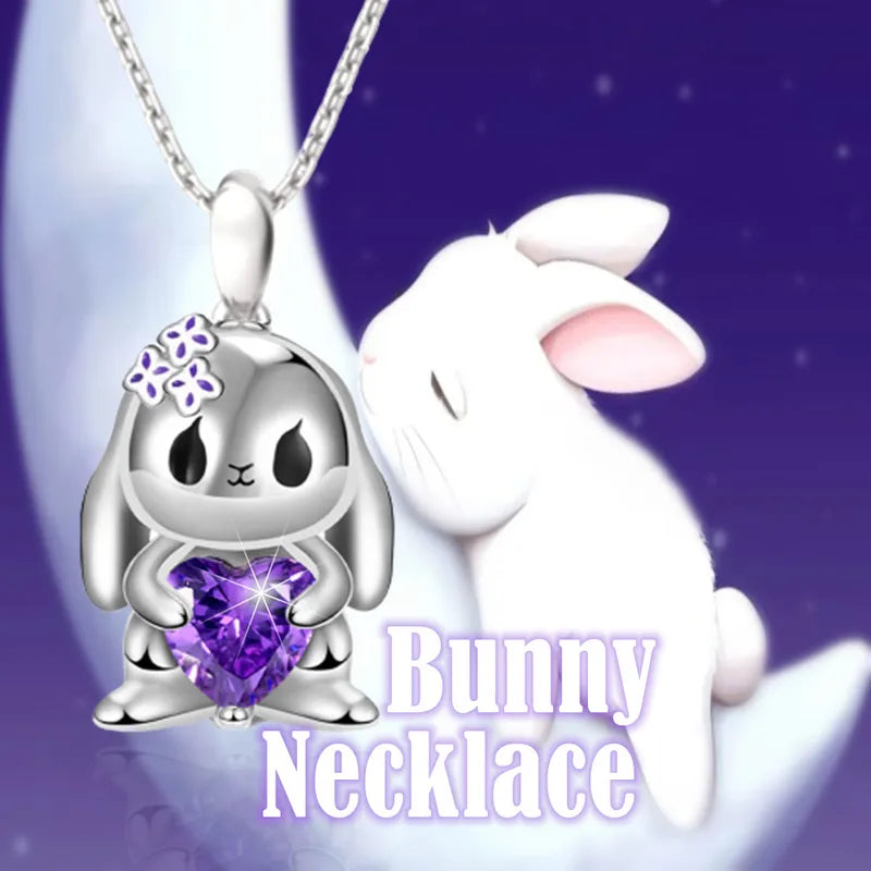 Collier Pendentif - Chat Lapin Axolotl - Strass Zircon - Pendentif - Fantaisie - Alliage Argenté