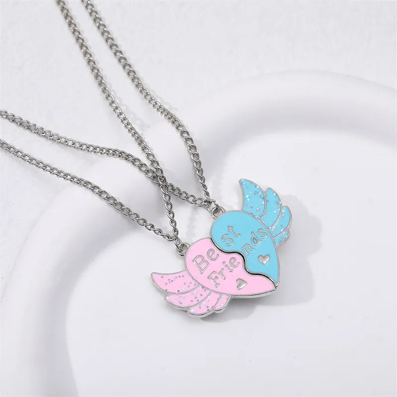 Lot de 2 Colliers ou Bracelets BFF - Cœur Ailes Aimanté - Best Friends Forever