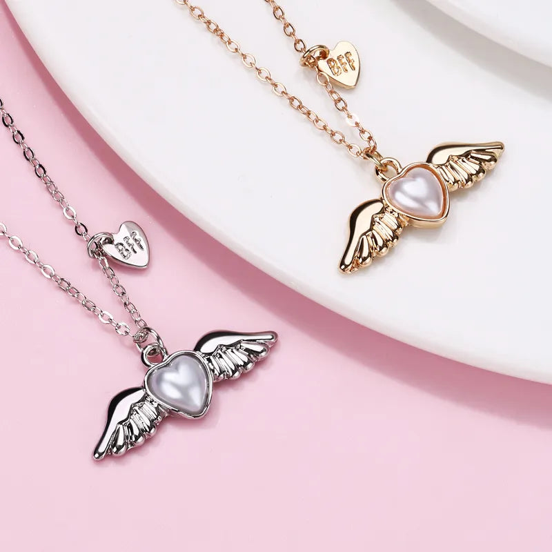CHILDREN - Set of 2 Friendship Necklace Chains - BFF Best Friends Forever - Fantasy - Butterfly Pendant
