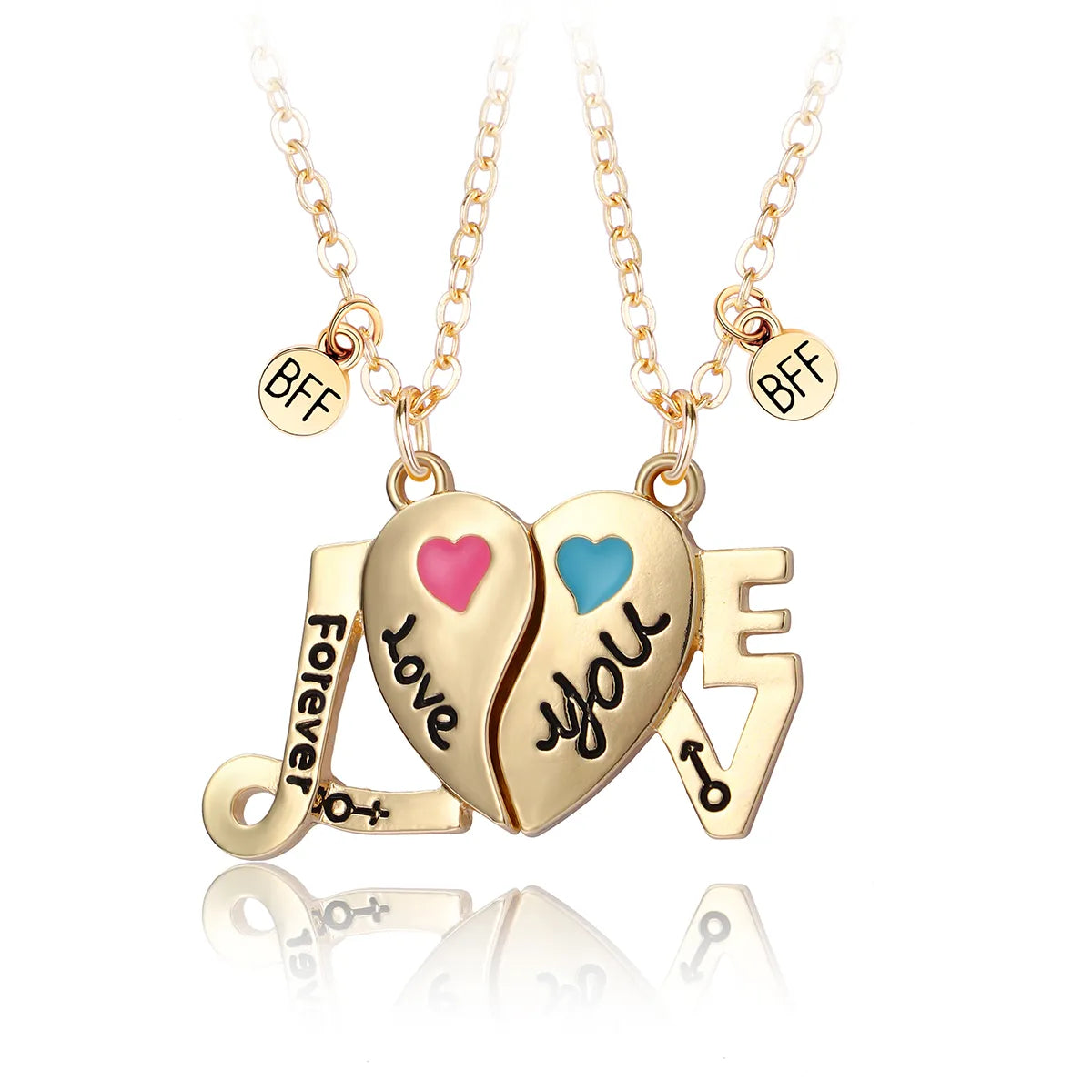 Lot de 2 Colliers D'amitié - Coeur Aimanté - BFF - Best Friends Forever - Love Garcon Fille - Fantaisie - A partager