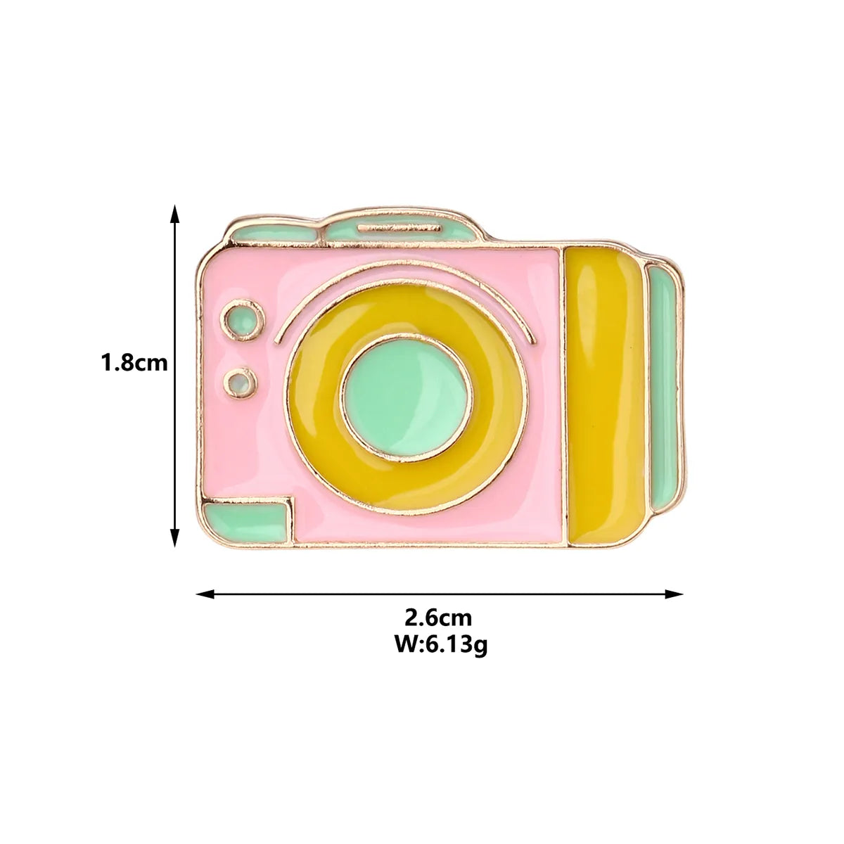 Pin's Broche avec Carte - Appareil Photo - Fantaisie - Alliage Email