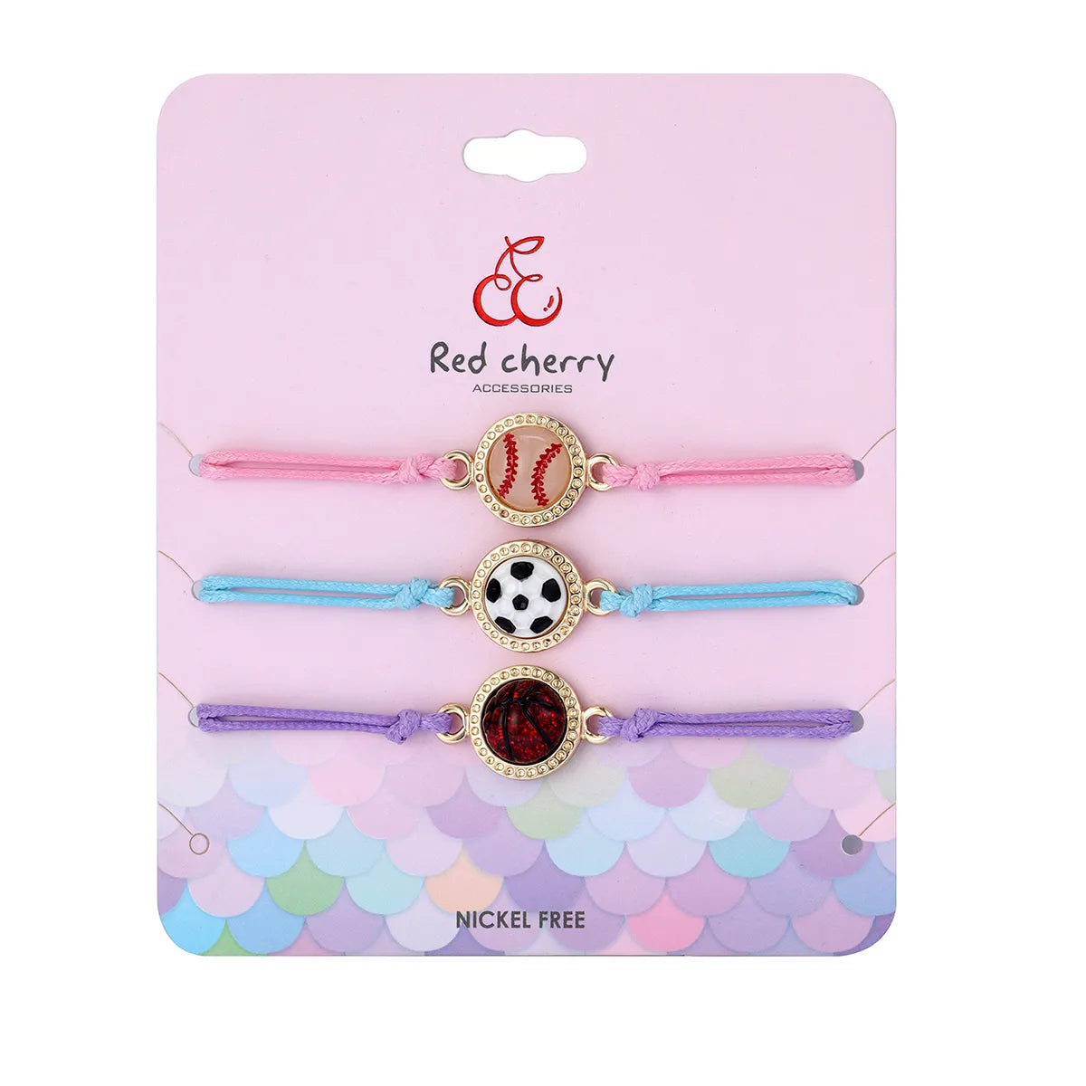 Lot de 3 Bracelets D'amitié Cordon Réglable avec Carte - Ballons Sports - BFF - Best Friends Forever