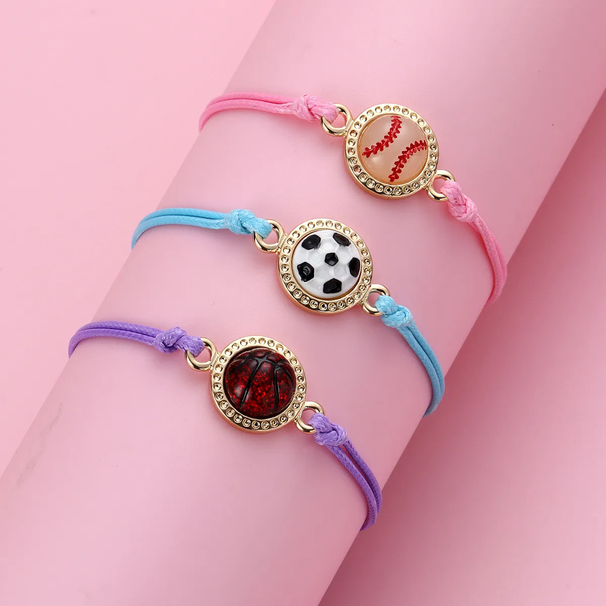 Lot de 3 Bracelets D'amitié Cordon Réglable avec Carte - Ballons Sports - BFF - Best Friends Forever