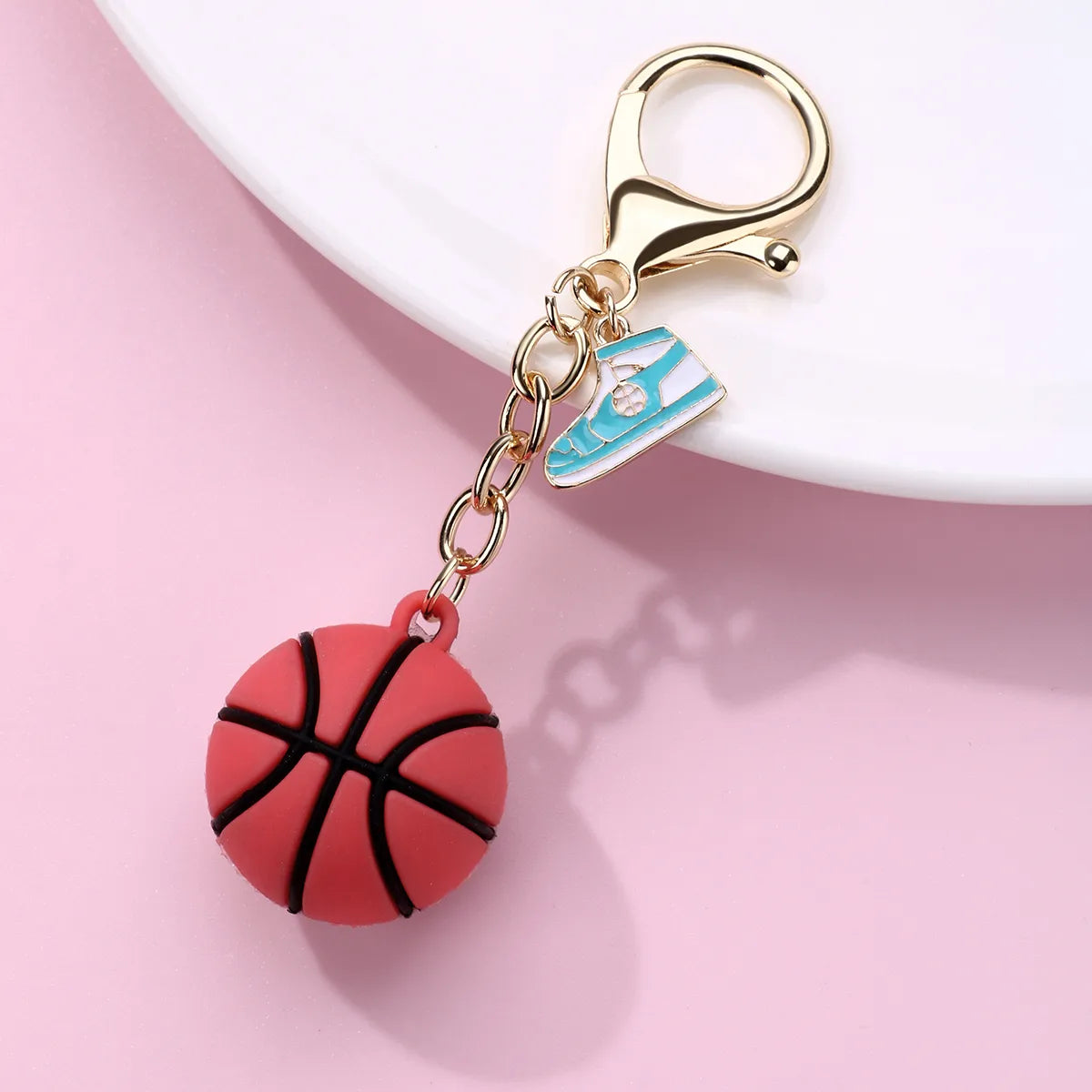 Porte Clés avec Carte - Ballons de Sport - Silicone - Pendentif Sac Kawaii Mignon Fun