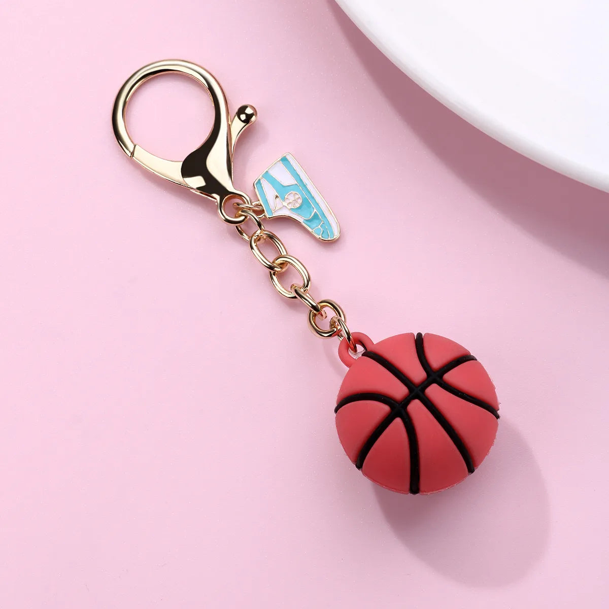 Porte Clés avec Carte - Ballons de Sport - Silicone - Pendentif Sac Kawaii Mignon Fun