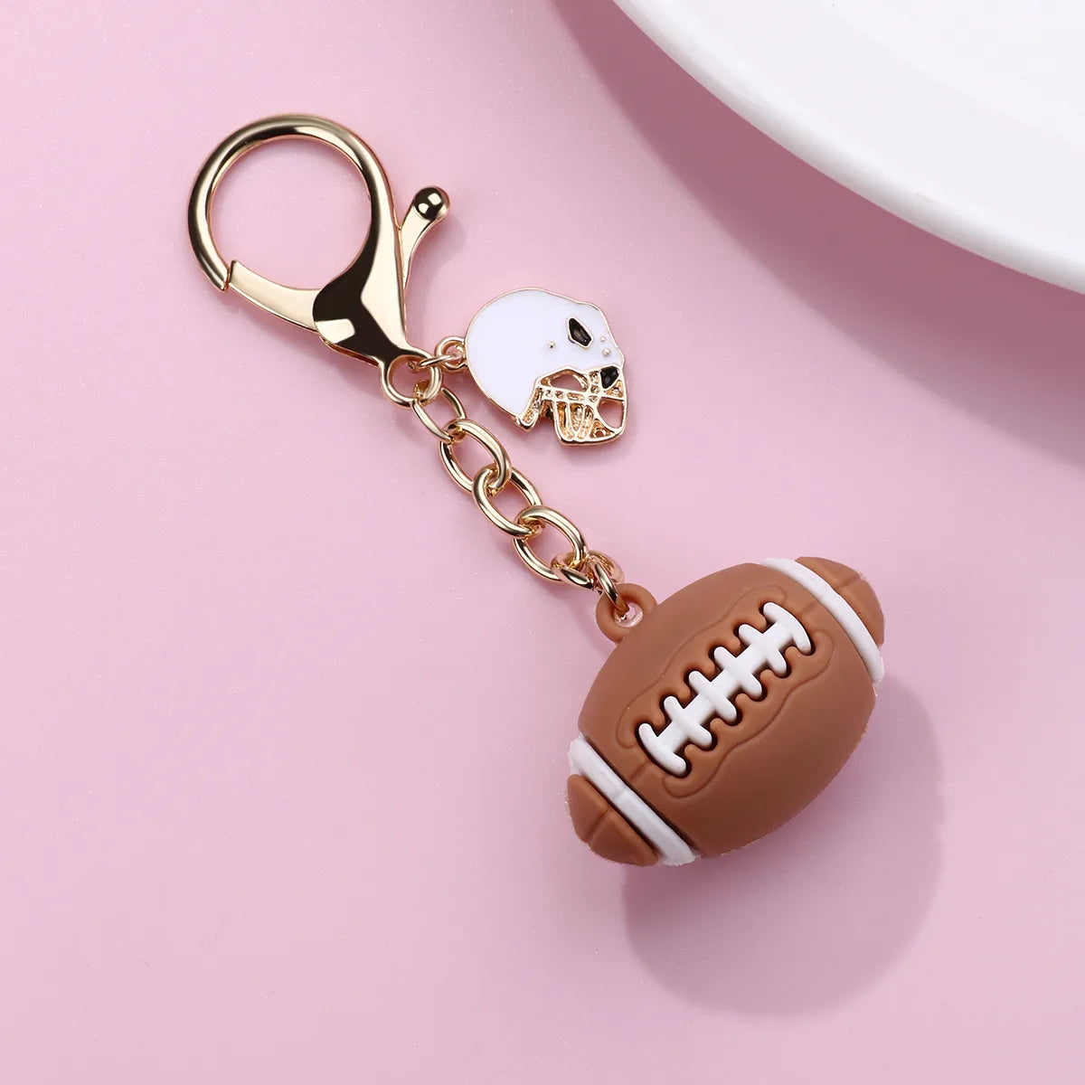 Porte Clés avec Carte - Ballons de Sport - Silicone - Pendentif Sac Kawaii Mignon Fun