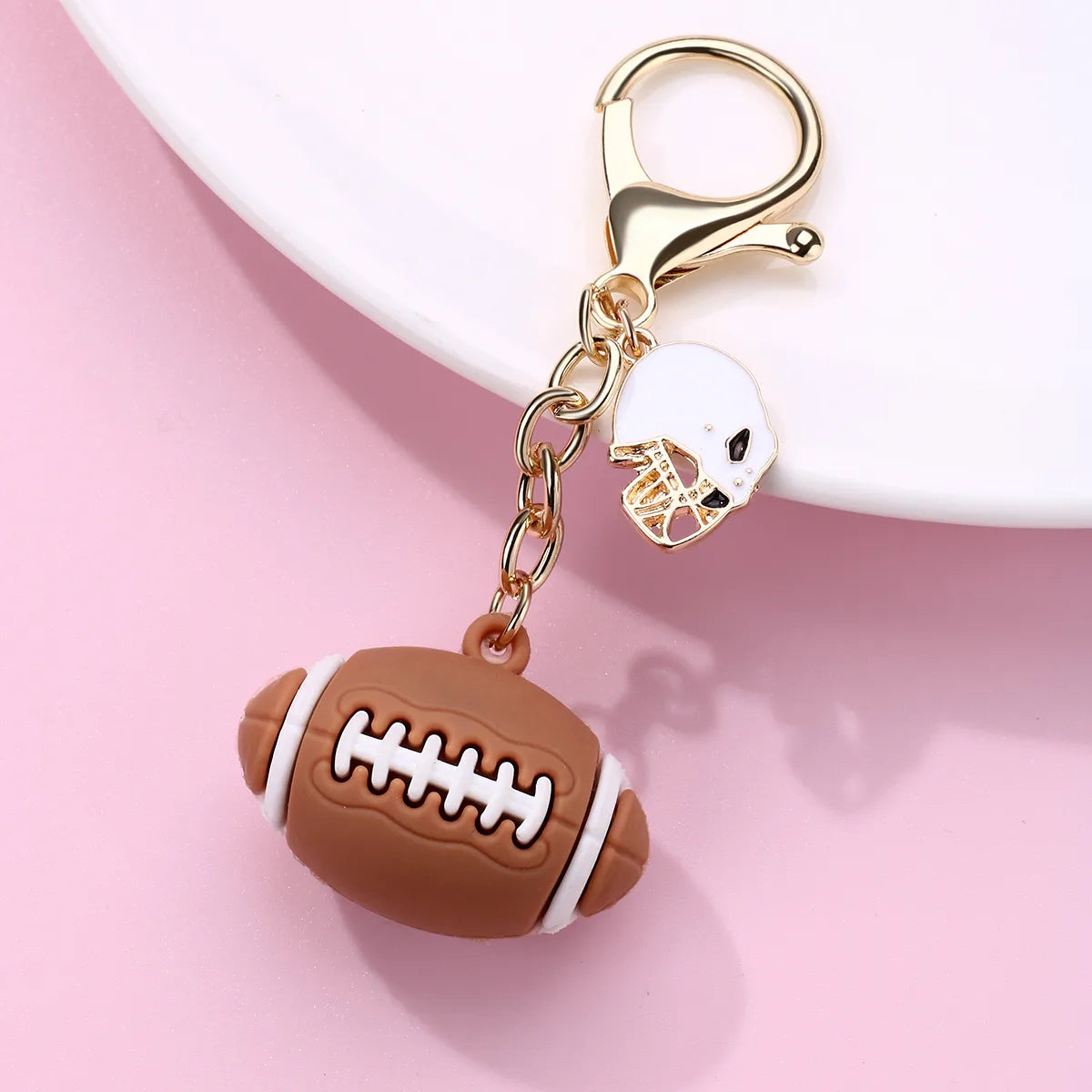 Porte Clés avec Carte - Ballons de Sport - Silicone - Pendentif Sac Kawaii Mignon Fun