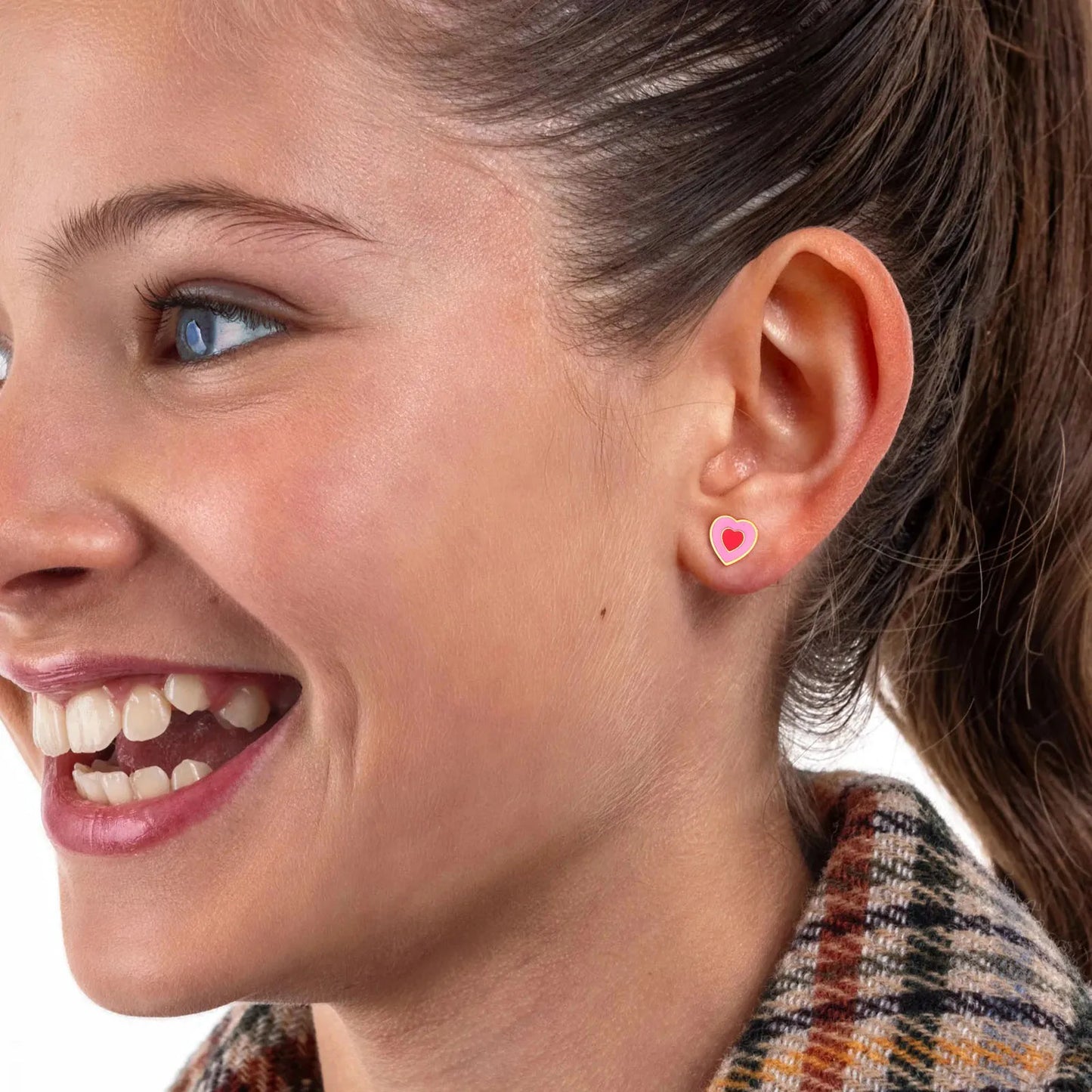 Boucles Oreilles - Papillon Fleur Couronne Coeur - Mignon - Acier Inoxydable Doré - Clous d'Oreilles