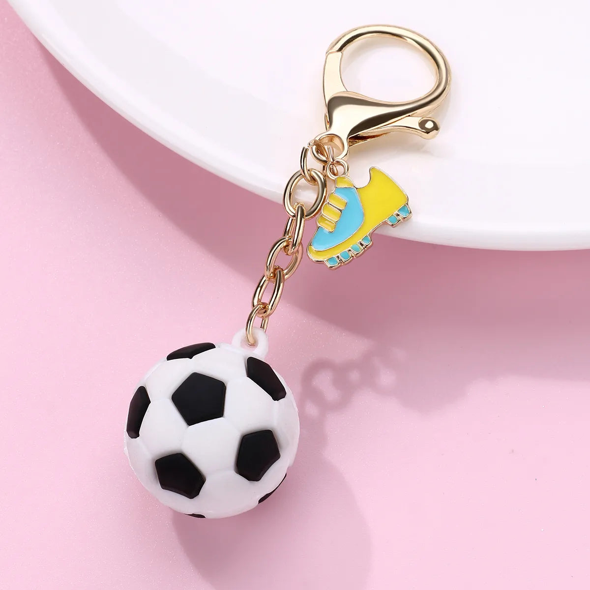 Porte Clés avec Carte - Ballons de Sport - Silicone - Pendentif Sac Kawaii Mignon Fun