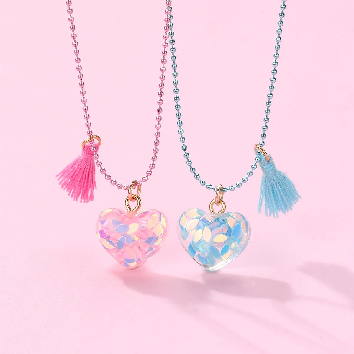 Lot de 2 Colliers D'amitié - Coeur Pompon - BFF - Best Friends Forever - Amitié - Cœur - Mignon