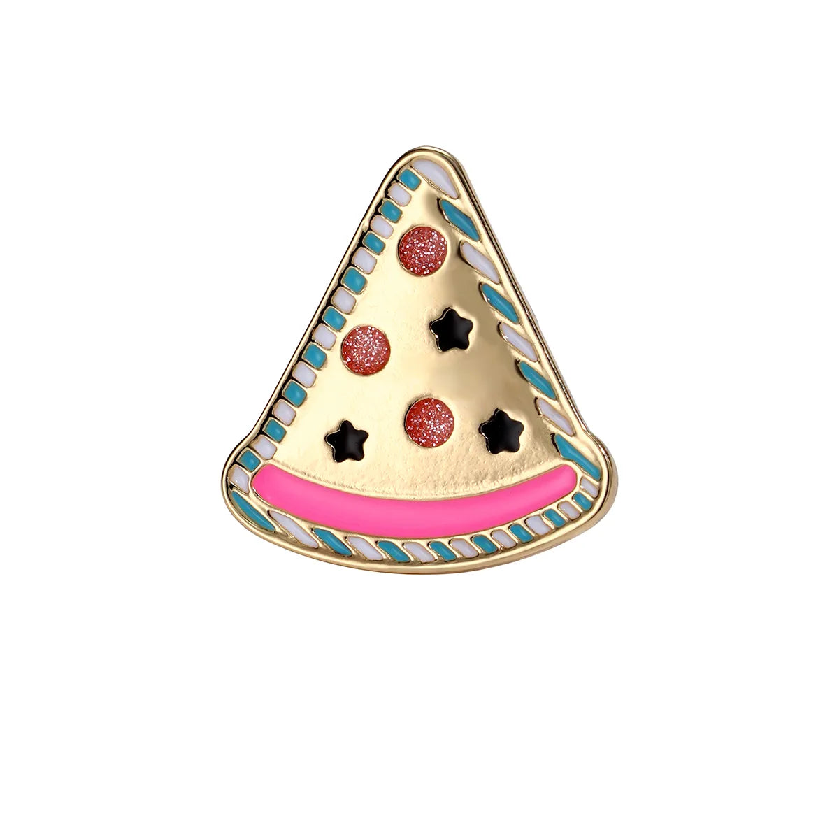 Pin's Broche avec Carte - Pizza - Fast Food Cuisine Italienne - Fantaisie - Alliage Email